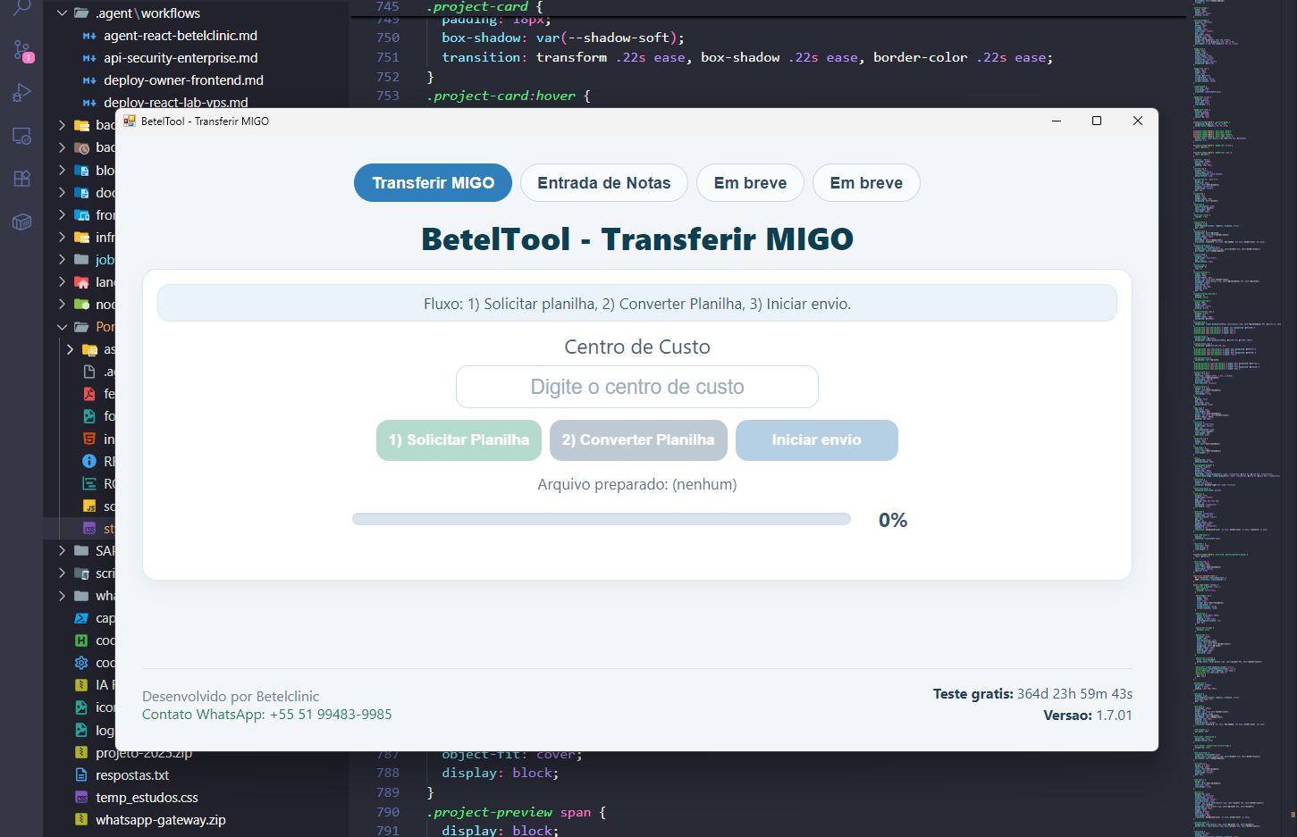 Preview Sistema Script SAP