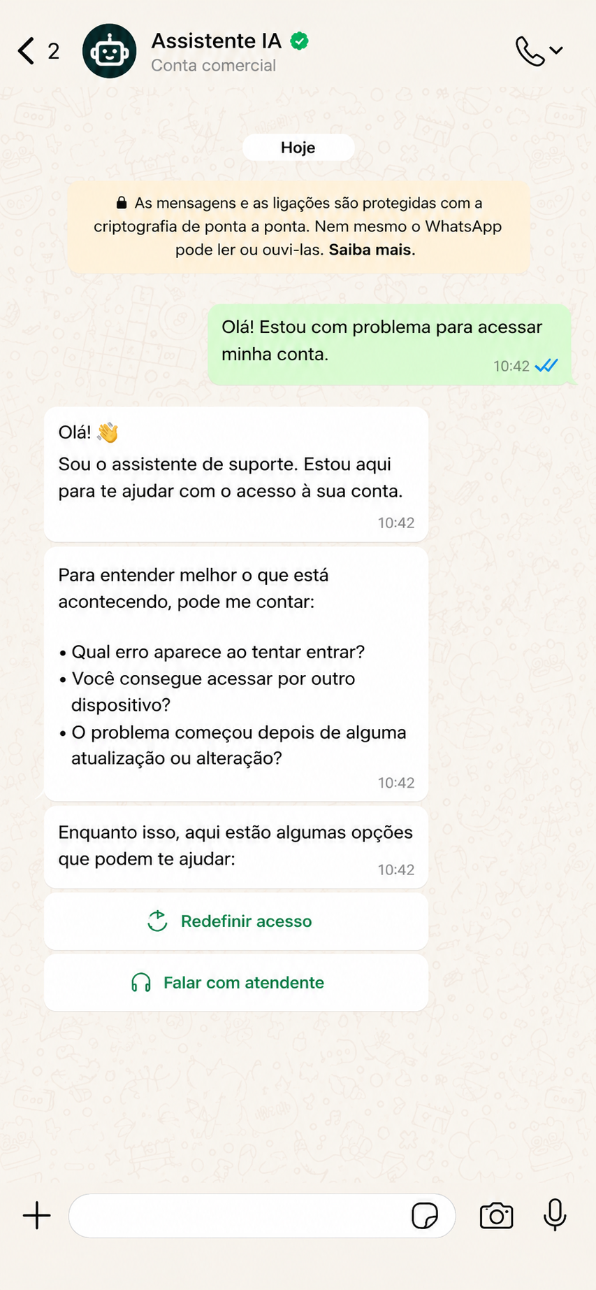 Interface WhatsApp Mobile